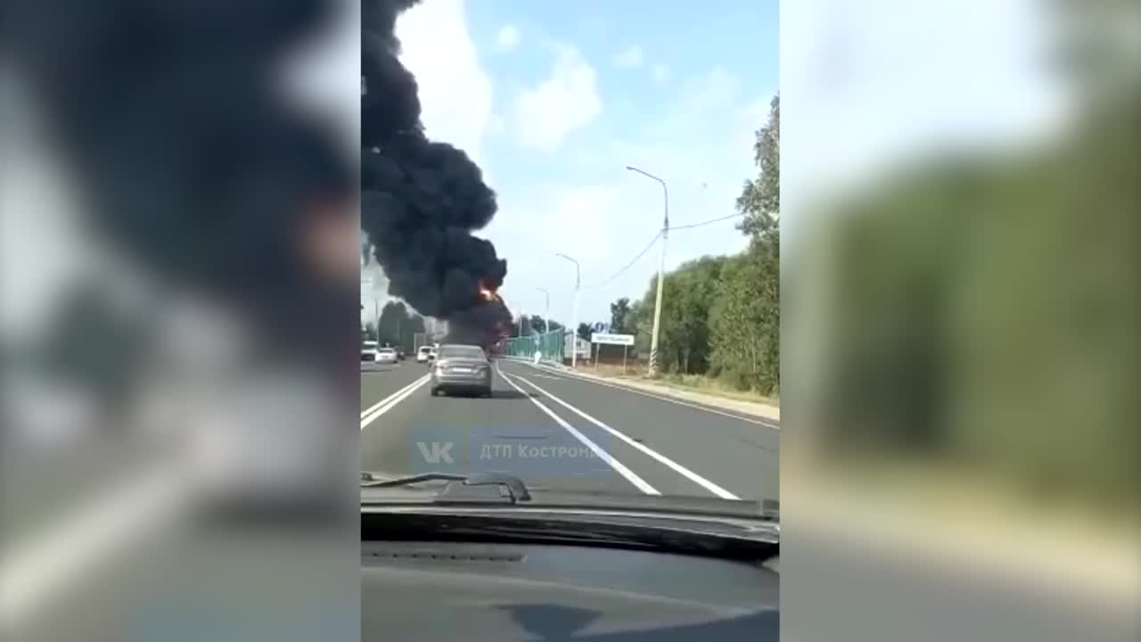 Пожар на трассе «Кострома – Ярославль»