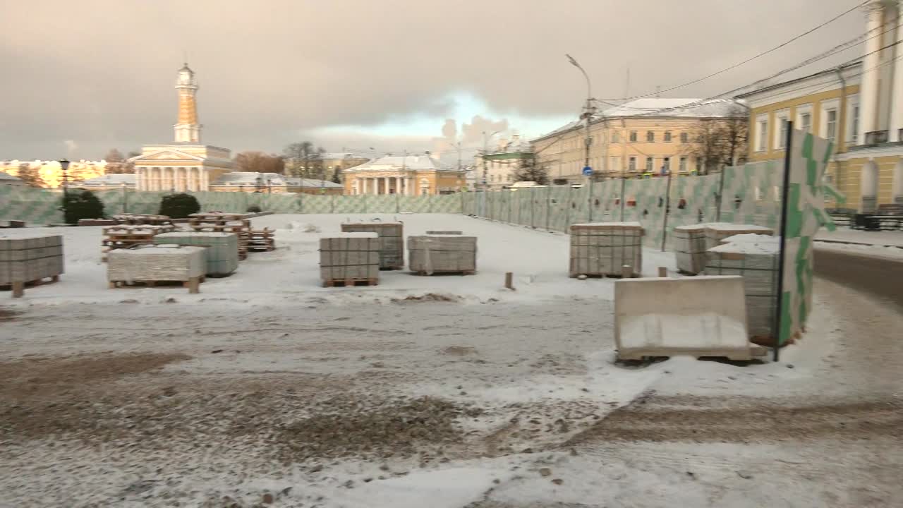 Работы  на главной площади Костромы будут продолжены и в зимний период